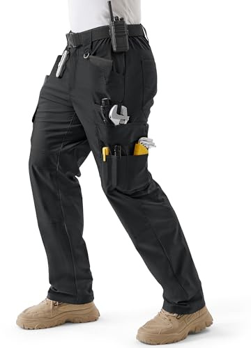 IGOLUMON Arbetsbyxor för män lastbyxor stretch fit stridsbyxor bekväma arbetskläder byxor med 11 fickor för utomhusarbete vandring promenad