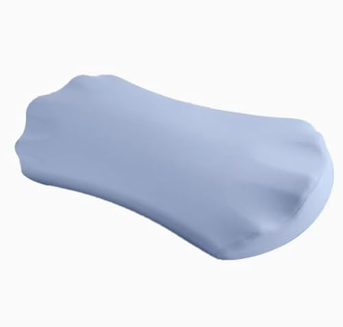 Ecofocet Cuscino per supporto lombare in memory foam, Cuscino Lombare ergonomico, supporto lombare per letto e divano, Lumbar support pillow adatto per letto e sedia (B-Blu)