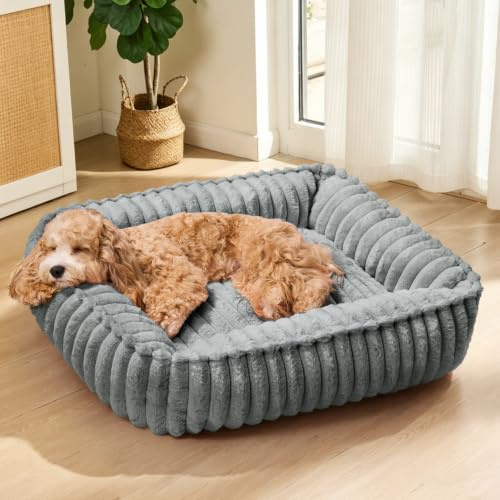 Jolibean Medium Dog Bed Calming Cat Bed For Indoor Cats 60x50cm Sage Grey