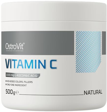 Vitamin C Pulver 500 g Hochdosiert 1000 mg L-Ascorbinsäure | Rein ohne Zusätze 500 Portionen Immunsystem Vit C OstroVit