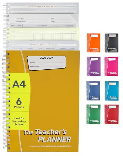 Educational Planning Books Teacher Planner 2026-2027 A4, 6 Period (TP3-Y)