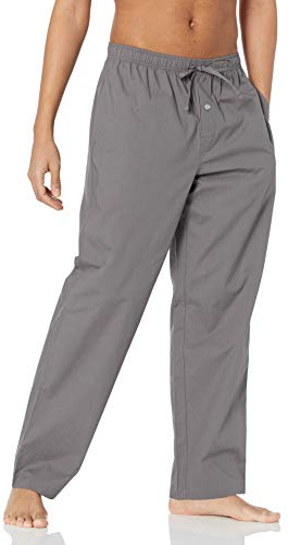 Amazon Essentials Men's Vävd pyjamasbyxa rak passform, Grå, XL