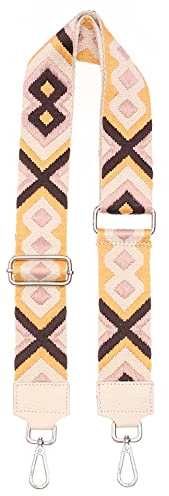Zwillingsherz Taschengurt Ethno-Muster - Austauschbares verstellbares Gurtband zum Umhängen für Damen Frauen Mädchen – Crossbag Schultertasche Bauchtasche Geldbörse Umhängetasche