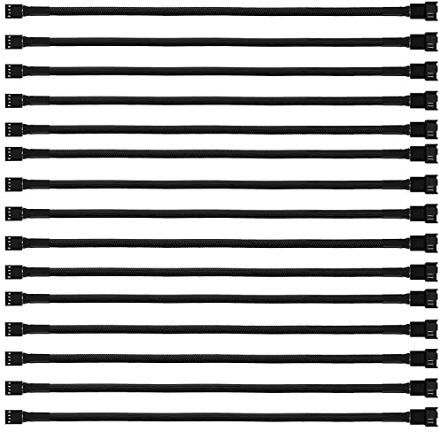 GTIWUNG 15 Pezzi 27cm Cavo di Estensione PWM, 4 Pin Ventola, Fan Cavo PC, Maschio a Femmina CPU, Compatibile con 4Pin e 3Pin per Computer/Case