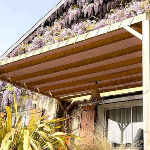 Pergola-Plane Taupe 4x5 m - 8 Jahre Garantie TECPLAST - LP640PR - wasserdichte PVC Plane für Pergola oder Gartenlaube