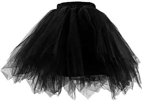 NONMON Jupe Tutu pour Femmes, Vintage Jupon Court en Tulle Ballet sous Robe Bouffante Taille Élastique 3 Couches Style Rétro pour Danse Années 50's Fête Parties Aniversaire Costumes Carnaval Noël