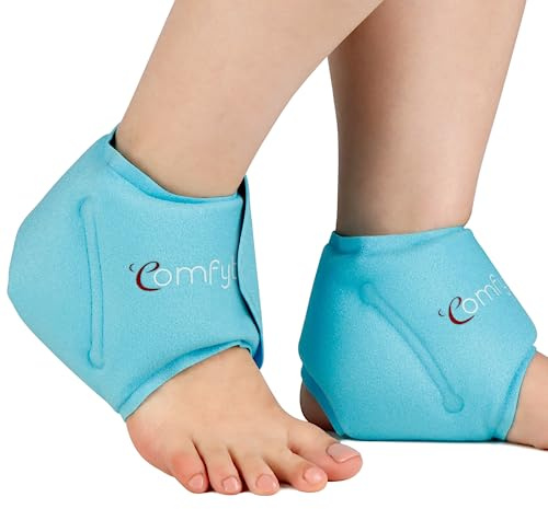 Comfytemp Ankle Ice Pack Wrap for Plantar Fasciitis, Swelling, Foot Pain Relief, FSA Eligible HSA, Gel Packs for Injuries Reusable, Hot Cold Compress for Achilles Tendonitis, Sprained Ankles, 2 Packs