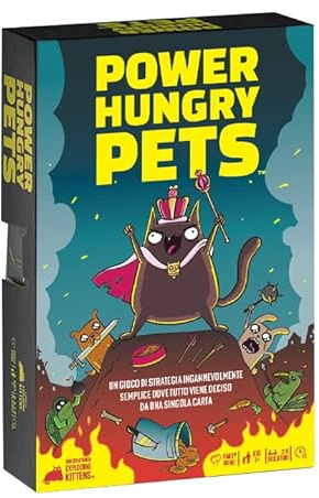 Asmodee, Power Hungry Pets, Gioco da Tavolo, 2-6 Giocatori, 7+ Anni, Edizione in Italiano
