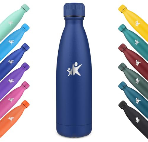 KollyKolla Botella Agua Acero Inoxidable 750ml, Botella Termica, Termo sin BPA, Cantimplora Termica Reutilizable, a Prueba de Fugas, para Niños, Adultos, Deporte, Escuela, Oficina - Azul Oscuro