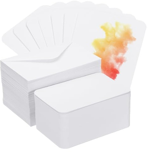 PATIKIL 30 Sets Cartes Aquarelle naturel Coton 140lb/300 GSM Cartes Postales Coins Arrondis Avec Enveloppes Pour Art Peinture Notes Creatives De Remerciement, 4x6 Inch