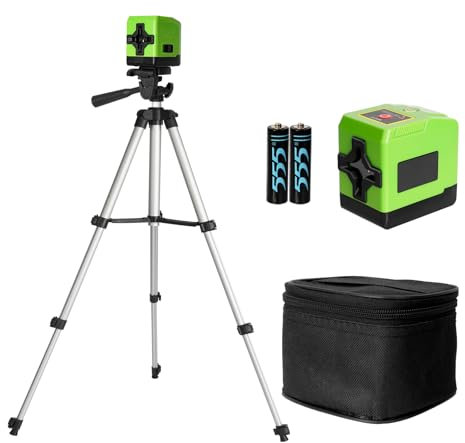 Nivel Láser con Tripode, Autonivelante Verde Láser de Líneas Cruzadas Horizontales y Verticales, Nivel laser en cruz lineas, Láseres de línea para DIY Decoración del Hogar, Herramientas de Nivelación
