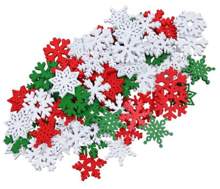 Cabilock 50piezas Copos Madera para Manualidades Decoraciones Navideñas De Madera Diseño De Copo para Manualidades DIY y Adornos De Navidad