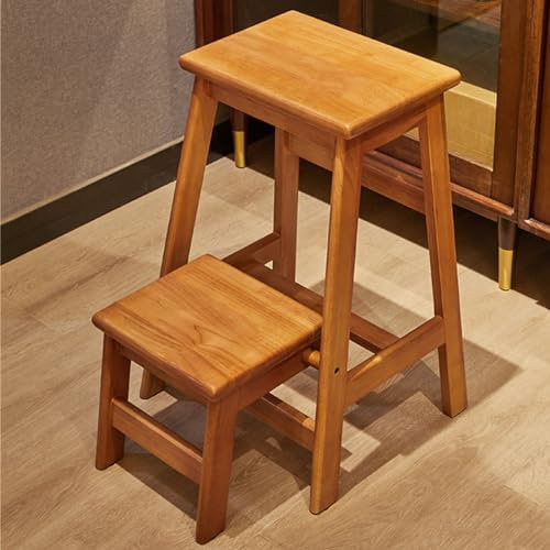 Taburete plegable reversible de doble capa para uso multifuncional como soporte de exhibición o silla de escalera