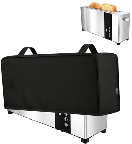 Beautyflier Dust Cover for Mueller UltraToast 2 Slice Toaster, Waterproof and Dustproof Nylon Protective Covers for 10'' Long Slot 2 Slice Toaster, with Handle, Hanging Strap (Cover Only)