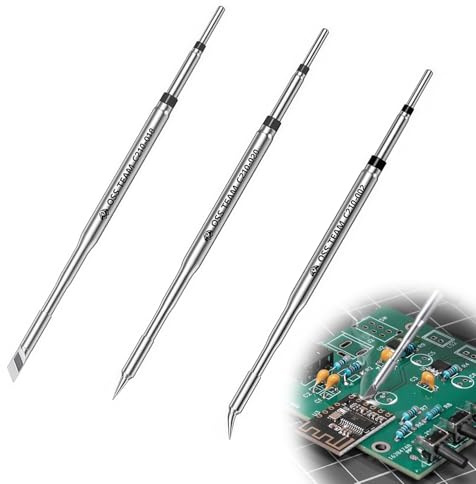 Zueyen 3 punte per saldatura C210, punte di ricambio per saldatore, set di punte per saldatore in rame, testa di saldatura speciale, punta universale plug & play, testa di saldatura dritta/coltello