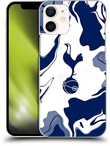 Head Case Designs Officially Licensed Tottenham Hotspur F.C. Blue And White Marble Badge Hard Back Case Compatible With Apple iPhone 12 Mini