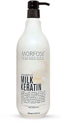 Morfose Milk Keratin Shampoo 1000ml – Reparierendes Haarshampoo mit Milch-, Keratin- & Argininproteinen – Nährende Pflege für trockenes, geschädigtes Haar