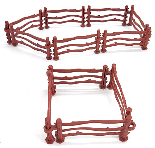 HAOBIN 50 StüCk Mini Pferd Corral Zaun Fence Set ZubehöR Zaun Bauernhof Koppel Fechten ZubehöR Kunststoff Farm ZäUne Bauernhof Mini Kunststoff Gartenzaun Bauernhoftiere DIY Dekorationsbedarf