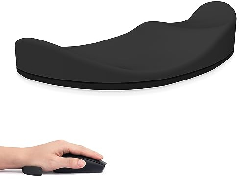 ATTACK SHARK Silicone Soft Comfortable Mouse Wrist Rest, Ergonomic Mouse Wrist Support, Smooth Glide, Durable Lightweight and Portable, Suitable for Home, Office and Gaming – Black Left Hand