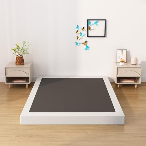 Upcanso Box Spring for Queen Bed Bed Base 4 inch, Low Profile Metal Queen Box Spring with Fabric Cover, 3000 Lbs Max Weight Capacity Mattress Foundation, Noise-Free, Easy Assembly