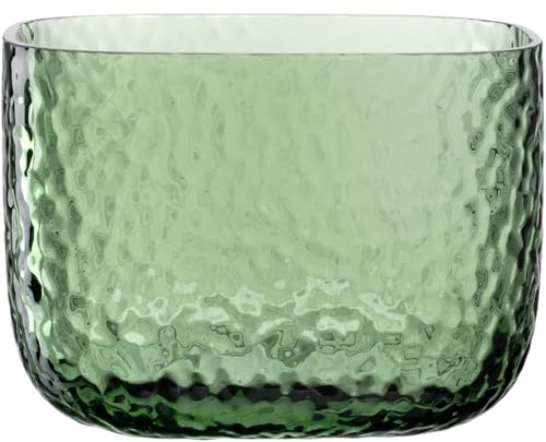 LEONARDO HOME Martello vas, 1 styck, mångsidig vas, elegant dekoration med haptisk yta, tidlös växtskål, unik blomvas, höjd 13 cm, grön, 033200