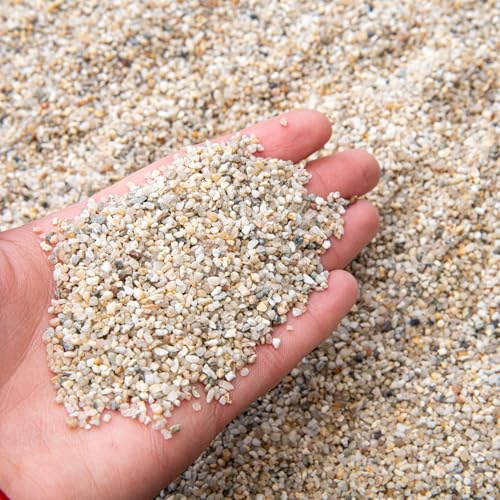 Sable de silice de couleur naturelle – Grain grossier 1 mm-2 mm | Idéal pour aquariums, arts et travaux manuels et sol de jardinage (3 kg)