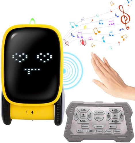 OBEST Telecomandato Robot Giocattolo per Bambini, RC Programmabile Robot con Commutazione Emoji e Controllo Gestuale, Regolabile a 2 Marce, Danza con un Clic, Regalo per Ragazzi e ragazze di 6+ anni