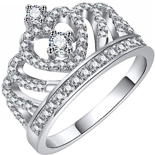 jewelry Kvinnors hjärta Kronring Justerbar Knuckle Finger Ring för Elegant Full Finger Design för vardagsbruk och speciella tillfällen Necklaces Earrings