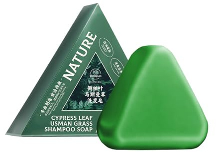 Bar Shampoo Nature Triangle, Shampoo Nature Seven Green, Shampoo solido vegetale, Calma e Rafforza i Capelli per Uomini e Donne, 120g (1PZ)
