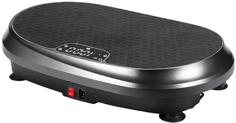 Worldgeil Piastra vibrante Sport per la casa – 199 livelli di intensità – Vibration Plate con Bluetooth – Attrezzature per il fitness per la casa con fasce di resistenza Carico massimo 200 kg