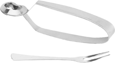 TEMPNAP Set da 2 Utensili per Lumache in Acciaio Inox 304, Pinza Multifunzionale Anti-scottatura e Forchetta per Lumache al Forno, Strumenti da Cucina per Frutti di Mare, Adatti a Casa