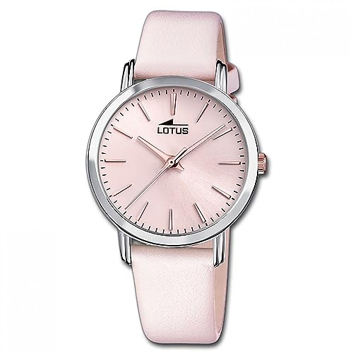LOTUS Reloj Mujer Analógico de Acero Inoxidable y Cuero Rosa