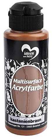 Ideen mit Herz Multisurface | Pintura acrílica | color universal para manualidades, madera, vidrio, poliéster, cerámica, porcelana, terracota, tela, cuero, lienzos | 120 ml (marrón castaño)