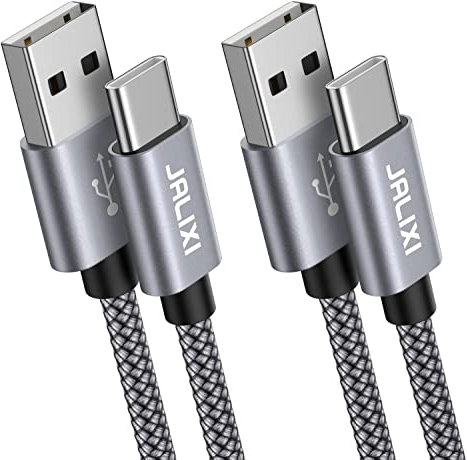 JALIXI USB C Charger Cable 1m/3ft, USB to USB C Cable Fast Charging Nylon for Samsung Galaxy Z Fold/Flip 7 6 5 4, Grey