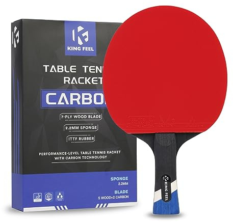 Professional Ping Pong Paddles-Lightweight Carbon Fiber Table Tennis Rackets with 7-Ply Blade, 2.0mm Premium Sponge, ITTF Approved Rubber - for Tournament-Level Performance Table Tennis Paddles