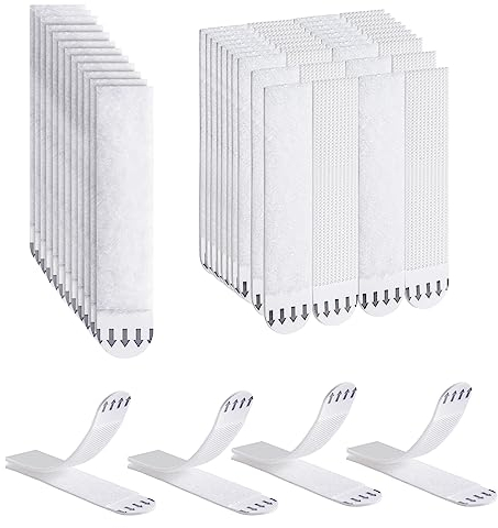 Ainiv Klebestreifen 32 Paar/64 Streifen, Bilder-Montagestreifen, Bilder Aufhängen ohne Bohren Klettband Selbstklebend Streifen halten bis zu 2 kg, Rückstandslos, Geeignet für Fotorahmen,Dekorationen
