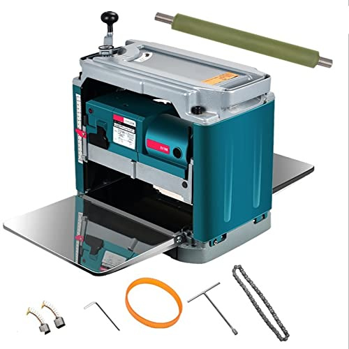 12 Inch Woodworking Carpentry DIY Surface Thicknesser Machine Electric Planer Wood Thickness Planer MINGPING (Color : Machine-1 Roller)