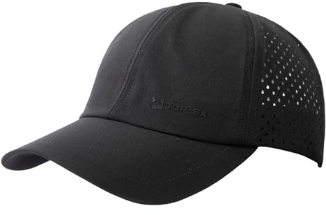 TOP-EX XL/XXL Atmungsaktivem Baseball Cap Herren UV-Schutz Sommer Kappe Sonnenhut Basecap Running Cap Sports Golf Cap 95556-Schwarz XL/XXL