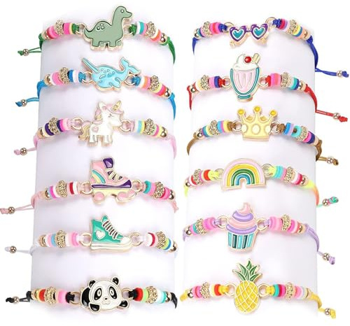 12 st vänskapsarmband, barnarmband, färgglada armband för barn, flätat armband för flickor, justerbart armband, bra födelsedagspresent för flickor eller semesterfest