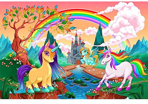 Jigsaw Puzzles for Kids, 100 Piece Jigsaw Puzzles for Children Rainbow and Castle 6 Year Old Boys Girls Gifts Birthday