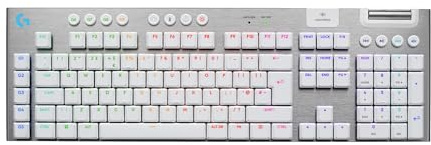 Logitech G G915 X LIGHTSPEED Low-Profile Wireless Gaming Keyboard, Double-Shot PBT Keycaps, Fully Programmable Keys, RGB Backlighting, GL Brown Tactile Switches - PC/Mac, QWERTY UK English - White