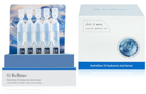 Ultra Hydrating Serum, 7D Deep Dive 3% Hyaluronic Acid Serum with 72-Hour Multi-Layer Lock and Recyclable Vials, Only HA + Solvent, Suitable for All Skin Types, 1.2ml x 30