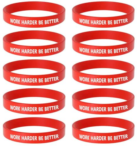 Lymhy 10 Pack Work Harder Be Better Bracelet Charlie Kirk Red Merch Rubber Wristbands Silicone Wrist bands Bracelets for Men&Women
