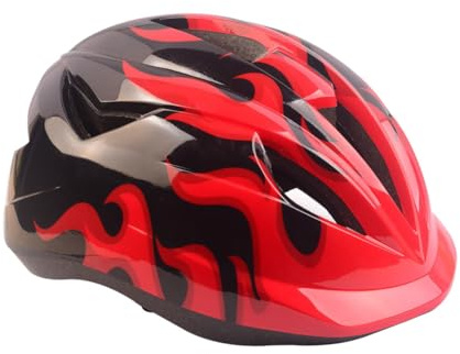 TOGEVAL Casco per bici per ragazzi, casco di sicurezza in PVC rosso, comodo e traspirante, per attività all'aperto