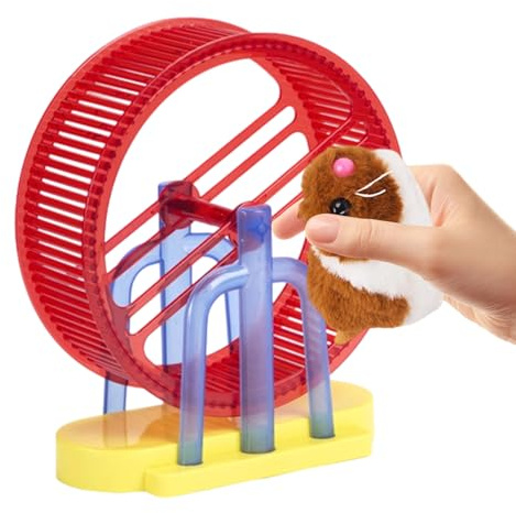 Patifirst Mascotas Electrónicas,Juguetes de Animales Electrónicos Hámster | Hámster De Peluche con Soporte Y Rueda De Ejercicios,Entretenimiento para Gatos Perros Niños Niñas Cumpleaños