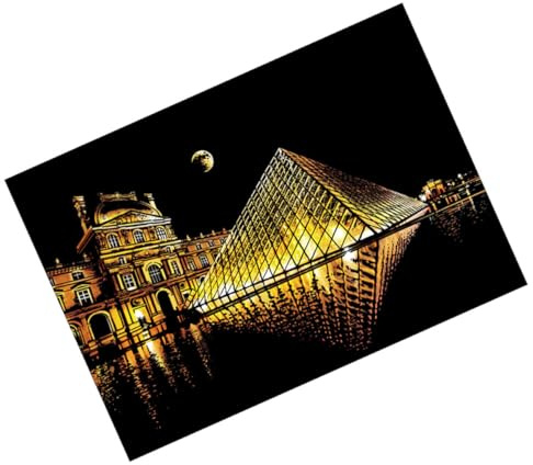 Alipis Papier à Gratter Créatif Louvre 40,5 X 28,5 Cm Kit de Peinture à Gratter Noir pour Garçon et Filles Artistiques DIY pour Activités Créatives et Dessin Loisirs