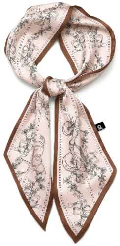 DRESHOW Head Scarf for Women Long Thin Silk Scarf for Neck Hair Handbag Elegant Daily Scarves