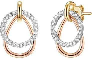 Rafaela Donata Damen Ohrhänger Sterling Silber rosévergoldet/rhodiniert Zirkonia weiß