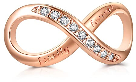 MariaFonte Bead Charm Infinity Symbol i 925 Sterling Silver, kompatibel med de mest populära märkena av armband och halsband, Rose Gold Color.