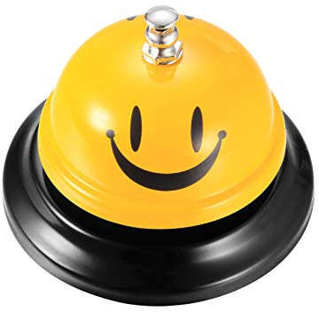 Tischklingel, Rezeptionsklingel, Tischglocke Anruf Bell, Rufglocken, Service Glocke Klingel mit klarem Klang für Restaurant Küche Hotel Bars Service Haustier (gelb)